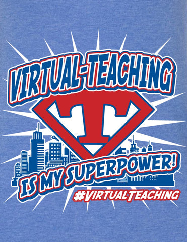 Virtual Teaching is my Superpower! - City Scape - Softstyle® Women’s T-Shirt